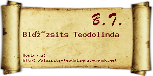 Blázsits Teodolinda névjegykártya